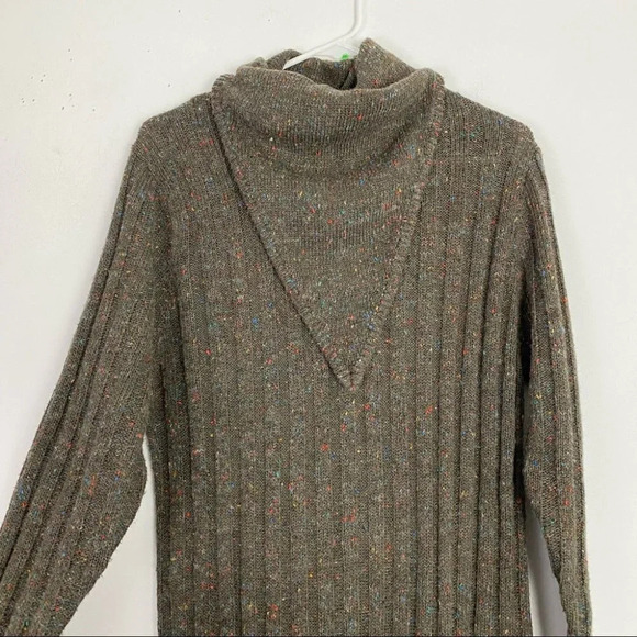 Vintage 80s Geraldine Peterson Long Cowlneck Sweater Dress Women Small Maxi Midi - Picture 4 of 11